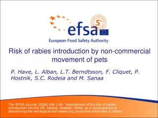 Risk of rabies introduction by non-commercial movement of pets