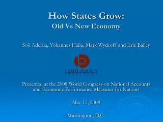 How States Grow: Old Vs New Economy