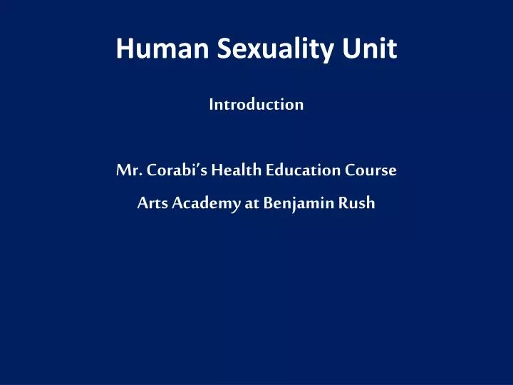 human sexuality unit