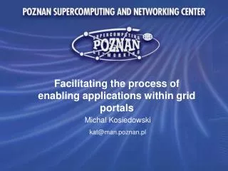 Facilitating the process of enabling applications within grid portals