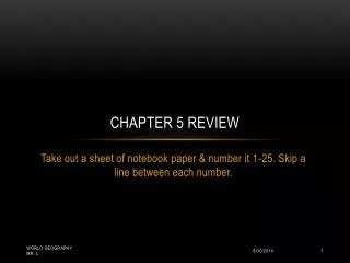 Chapter 5 Review