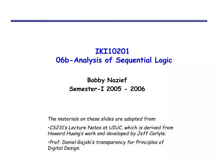 iki10201 06b analysis of sequential logic