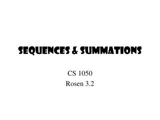 sequences summations