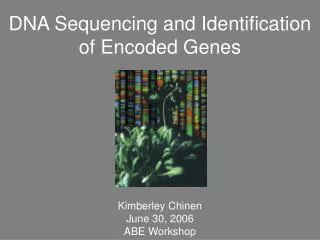dna sequencing and identification of encoded genes