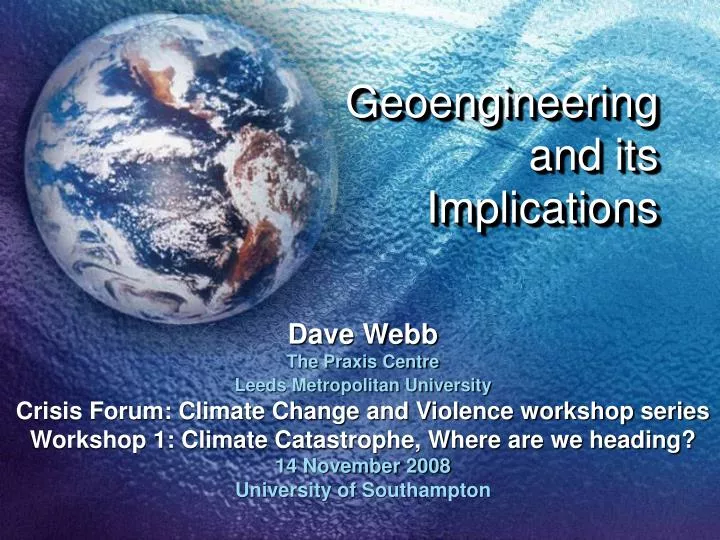 geoengineering and its implications