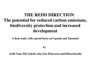 THE REDD DIRECTION