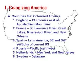 I. Colonizing America