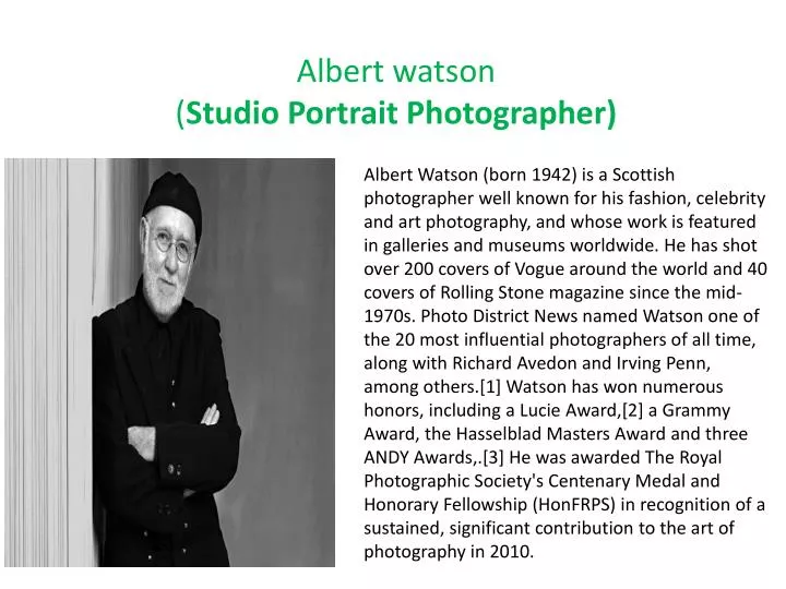albert watson studio portrait photographer