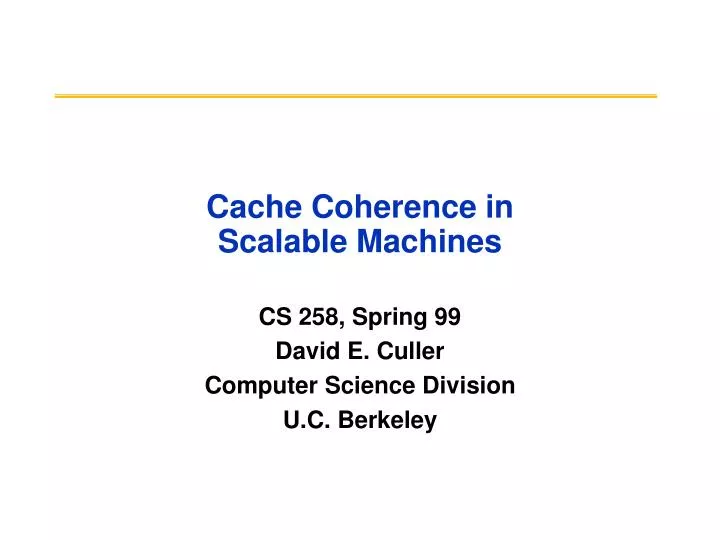cache coherence in scalable machines