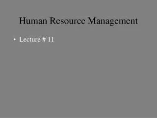 human resource management
