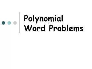 Polynomial Word Problems