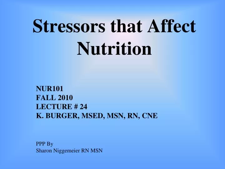 stressors that affect nutrition