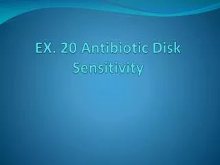 ex 20 antibiotic disk sensitivity