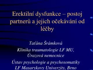 erektiln dysfunkce postoj partner a jejich o ek v n od l by