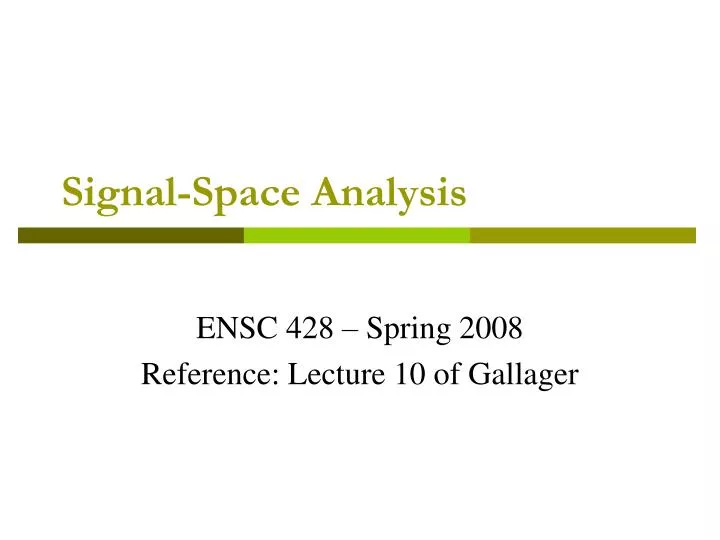 signal space analysis
