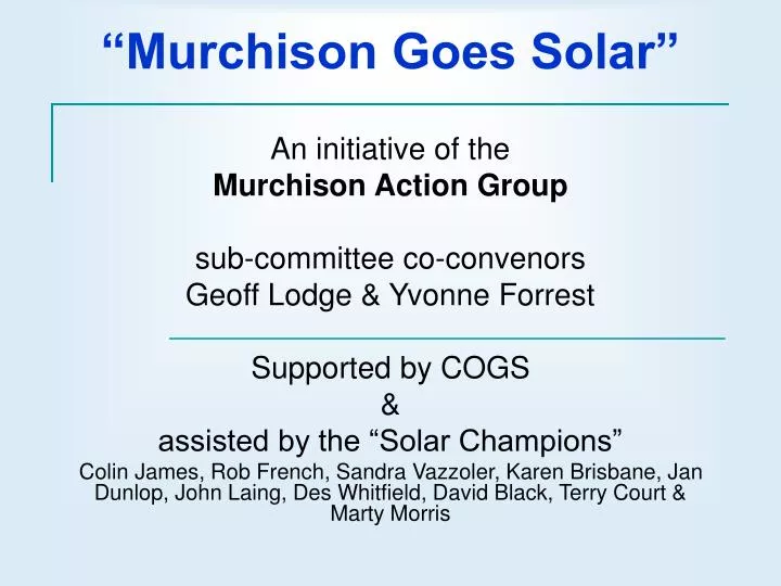 murchison goes solar