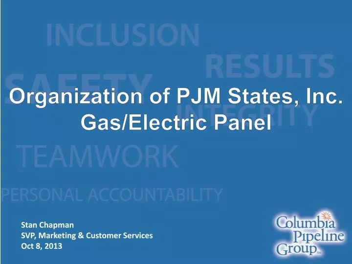 organization of pjm states inc gas electric panel