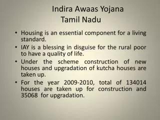 Indira Awaas Yojana Tamil Nadu