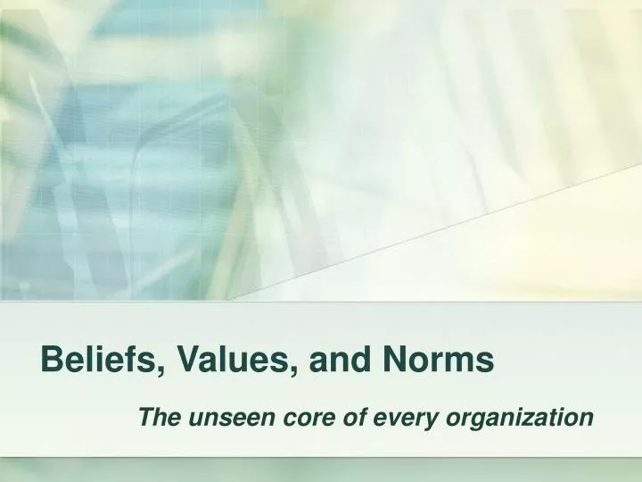 beliefs values and norms
