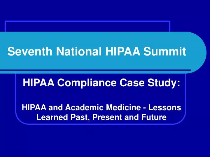 seventh national hipaa summit