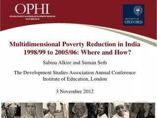 Multidimensional Poverty Reduction in India 1998/99 to 2005/06: Where and How?