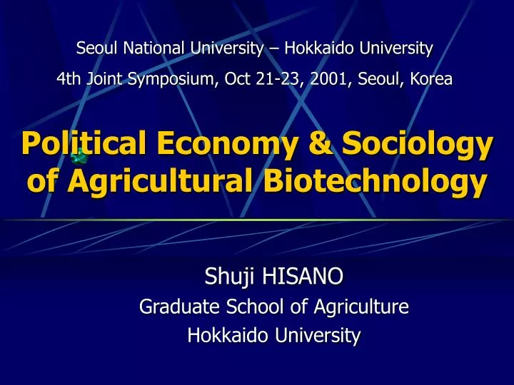 political economy sociology of agricultural biotechnology