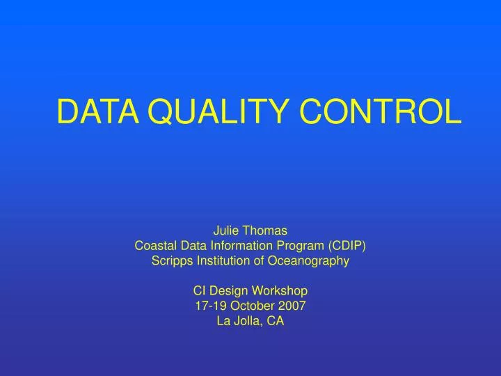 data quality control