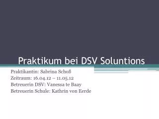 praktikum bei dsv soluntions