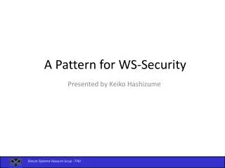 A Pattern for WS-Security