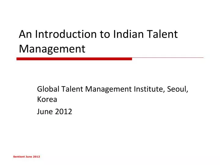 an introduction to indian talent management