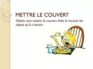 mettre le couvert