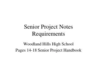 Senior Project Notes Requirements