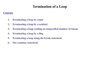 Termination of a Loop