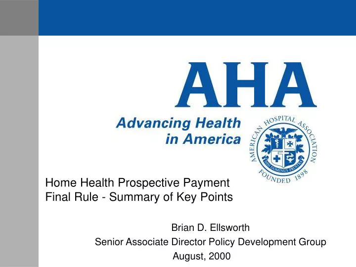home health prospective payment final rule summary of key points