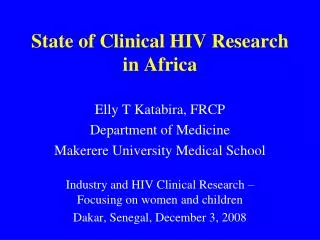 State of Clinical HIV Research in Africa