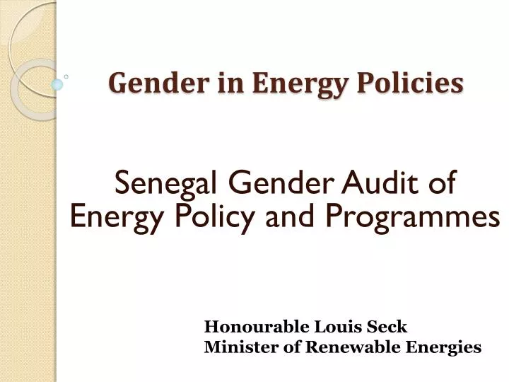 gender in energy policies