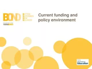 Current funding and policy environment