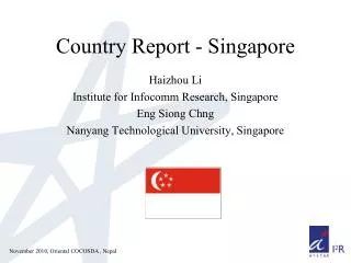 Country Report - Singapore