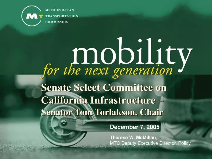 senate select committee on california infrastructure senator tom torlakson chair