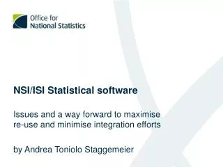 NSI/ISI Statistical software