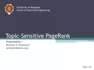 Topic-Sensitive PageRank