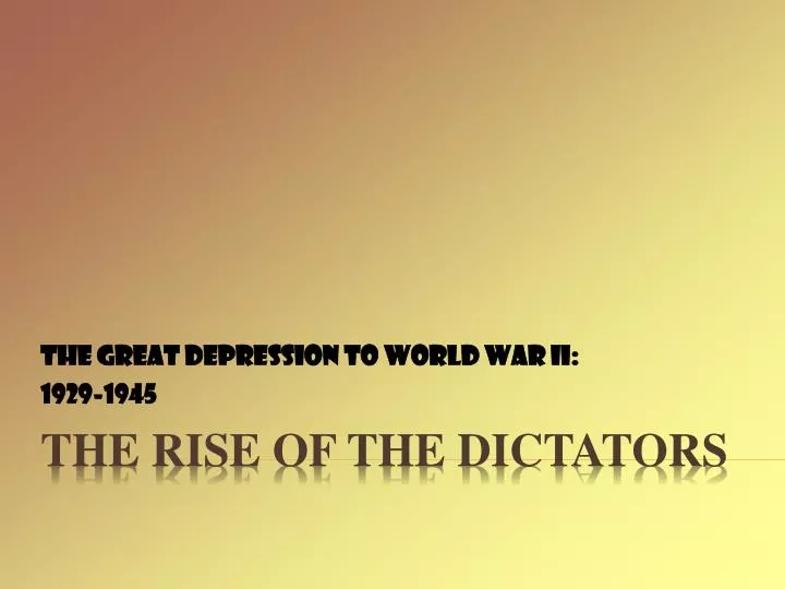 the great depression to world war ii 1929 1945