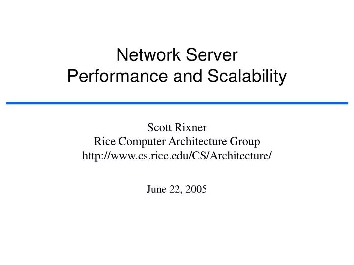 network server performance and scalability