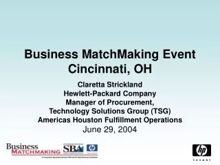 Business MatchMaking Event Cincinnati, OH