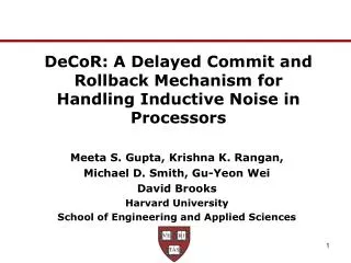 DeCoR: A Delayed Commit and Rollback Mechanism for Handling Inductive Noise in Processors