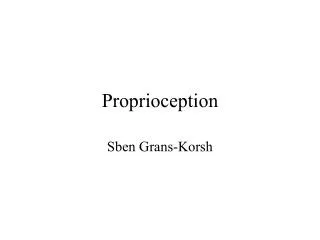 proprioception