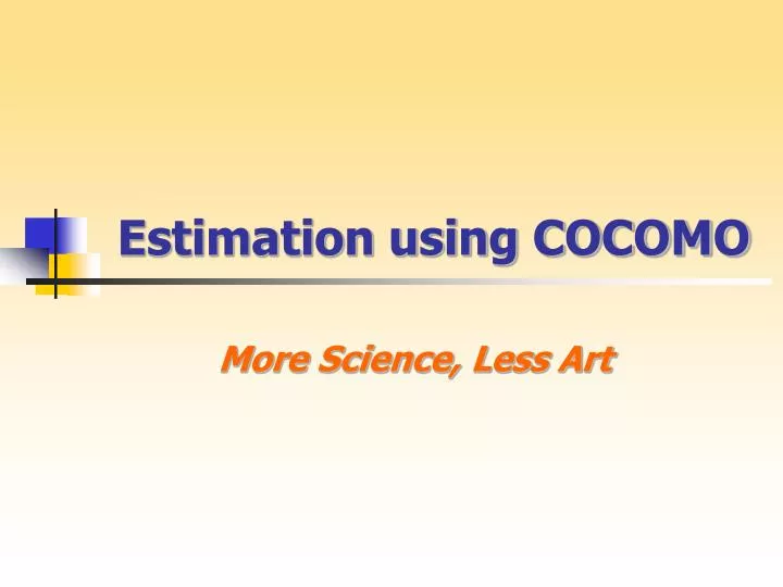 estimation using cocomo