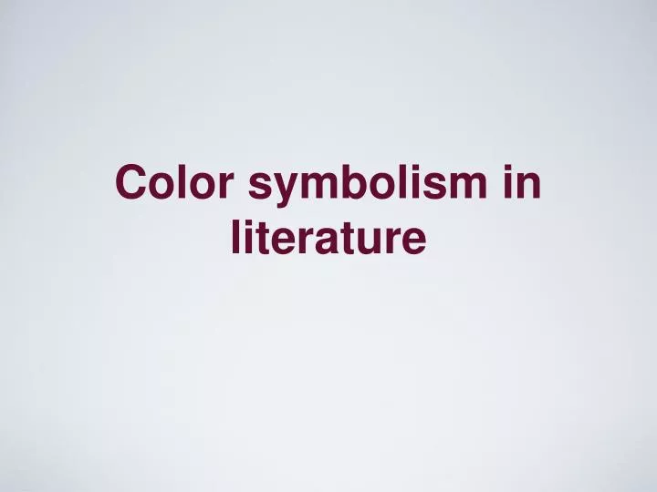 color symbolism in literature
