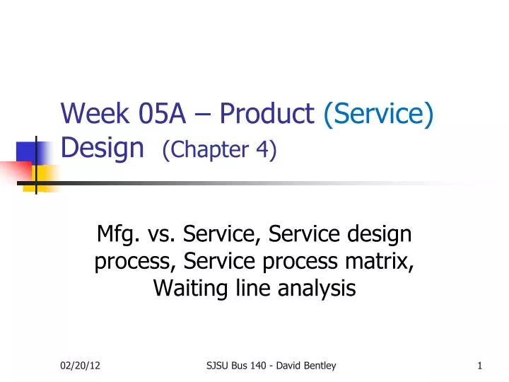 week 05a product service design chapter 4