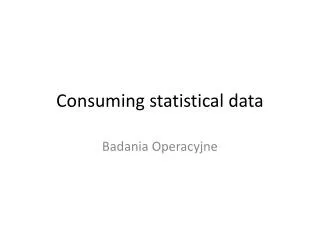 Consuming statistical data